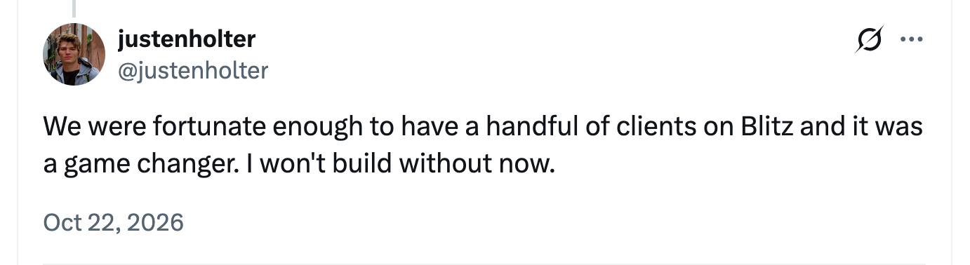 A tweet by Justen Holter