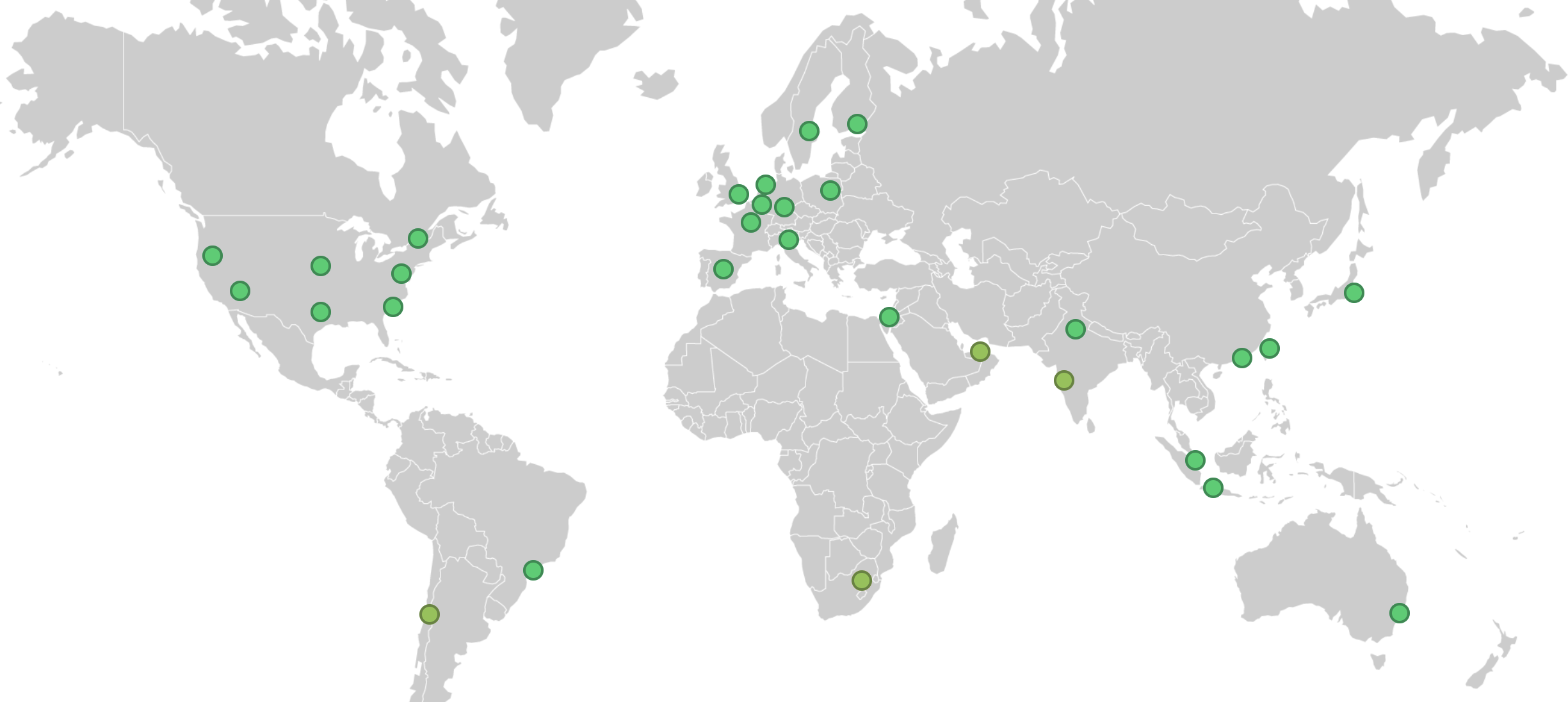 Page load times with a warmed Cloudflare cache around the globe